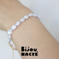 REFLETS BAROQUES. Bracelet à perles Keshi - Plaqué Or