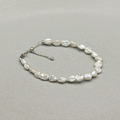 REFLETS BAROQUES. Bracelet à perles Keshi - Argent