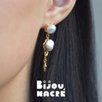 AÉROLITHES NACRÉS - baroque pearls 5mm - 18k gold Bijou Nacré