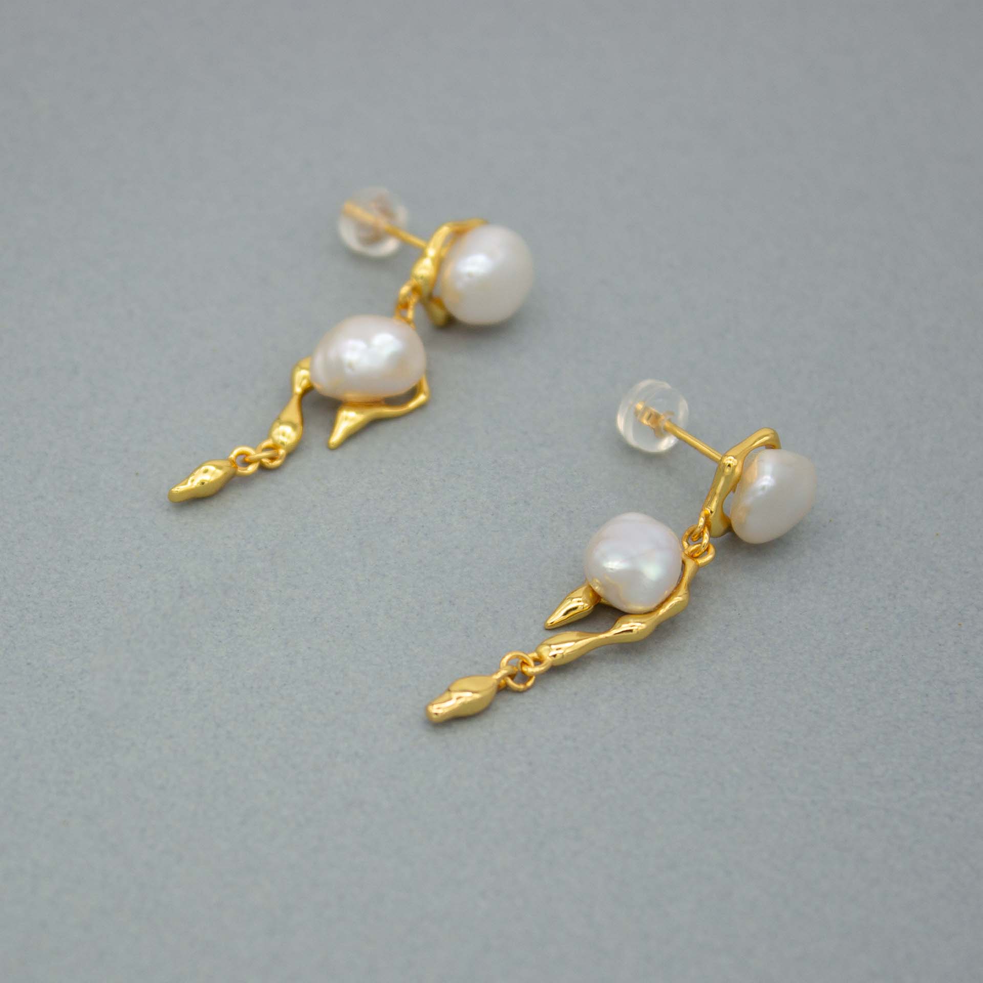 AÉROLITHES NACRÉS - perles baroques 5mm - or 18k