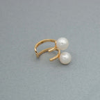 JUMELLES DORÉES - perlas redondas de 5 mm - oro 18k