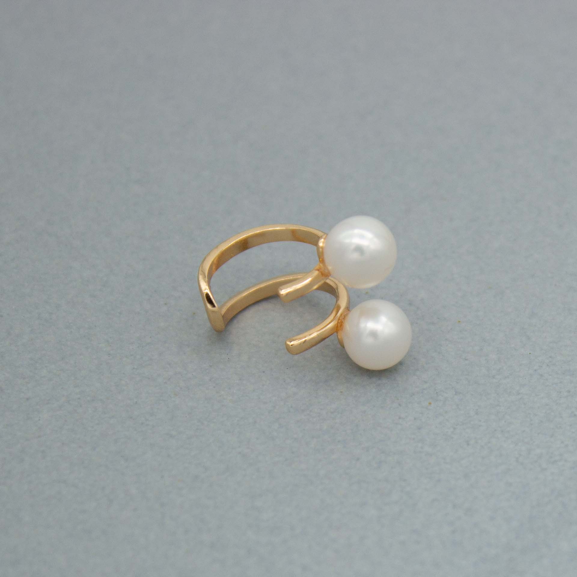 JUMELLES DORÉES - perlas redondas de 5 mm - oro 18k