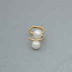 JUMELLES DORÉES - perlas redondas de 5 mm - oro 18k