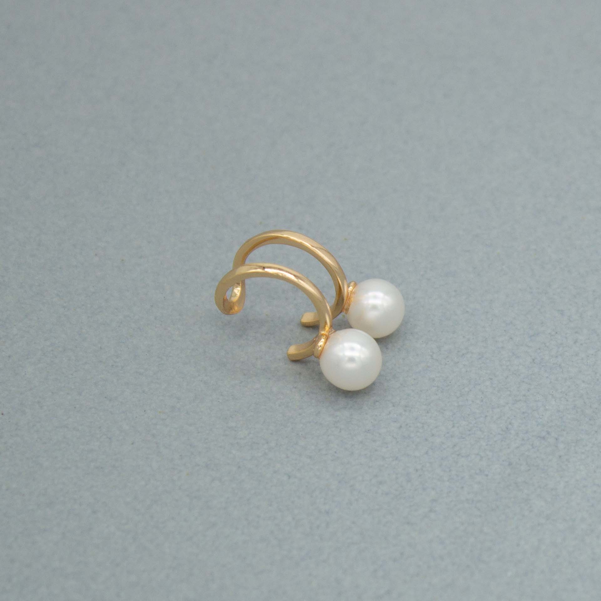 JUMELLES DORÉES - perlas redondas de 5 mm - oro 18k