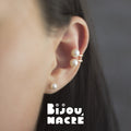 JUMELLES DORÉES - round pearls 5mm - 18k gold Bijou Nacré