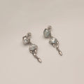 AEROLITHES NACRÉS.  Lava Keshi Pearl Stud Earrings - Silver
