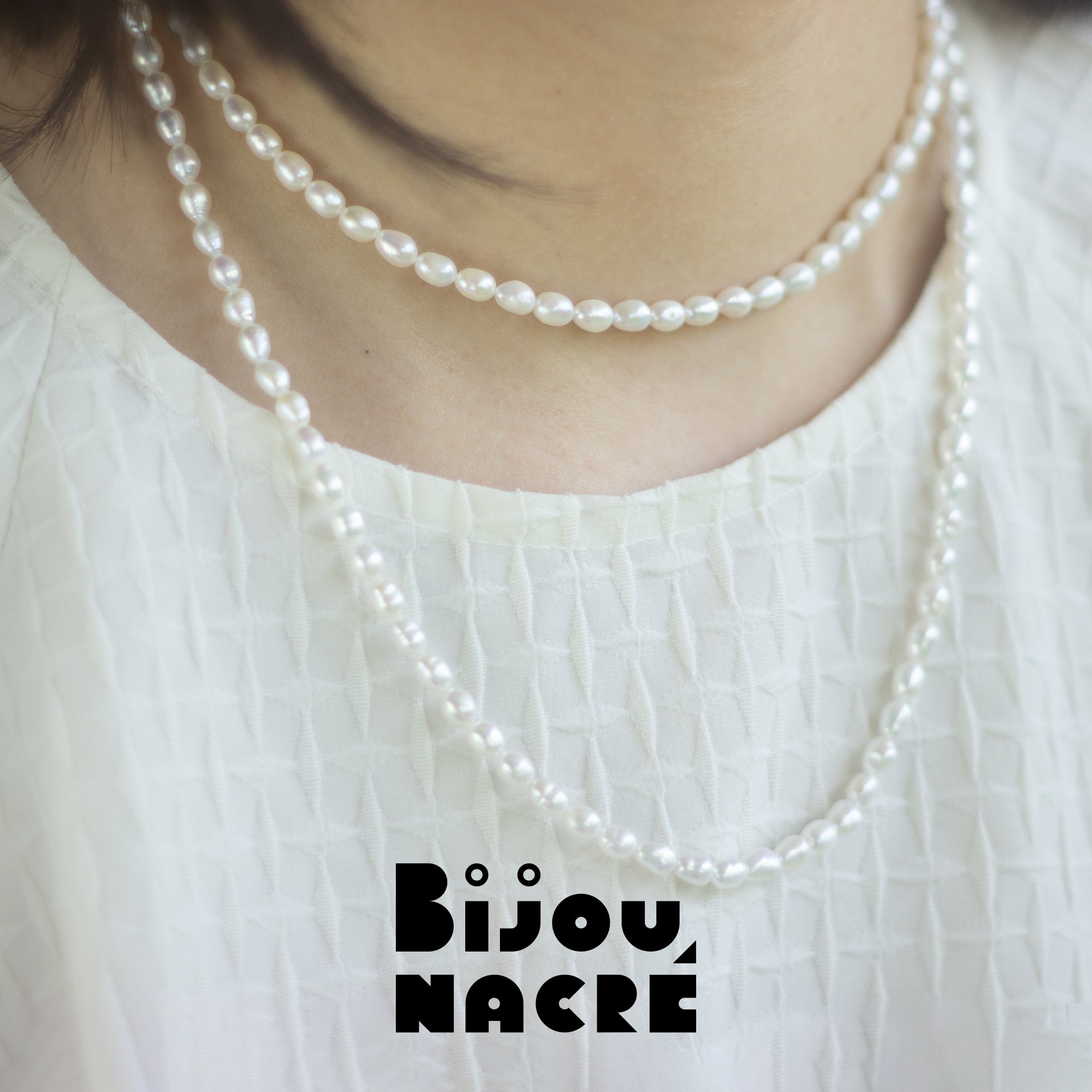 ONDES BAROQUES. Oval Pearl Long Necklace 78cm - Silver