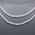 ONDES BAROQUES. Oval Pearl Long Necklace - Silver