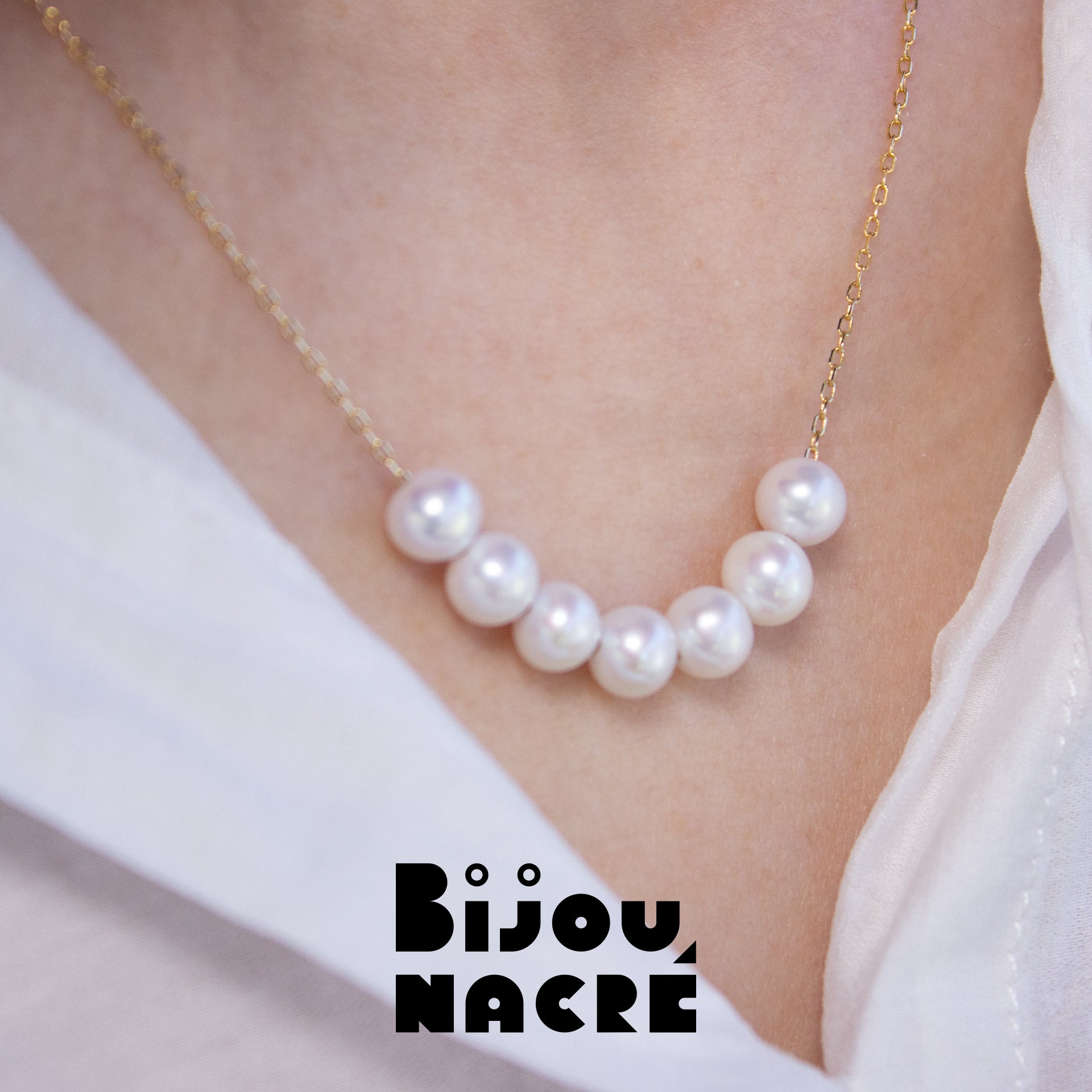 SOURIRE DORÉ. Collier chaîne à perles rondes réglable - Plaqué Or