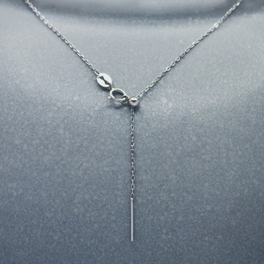 SOURIRE ARGENTÉ. Collier chaîne à perles rondes réglable - Argent
