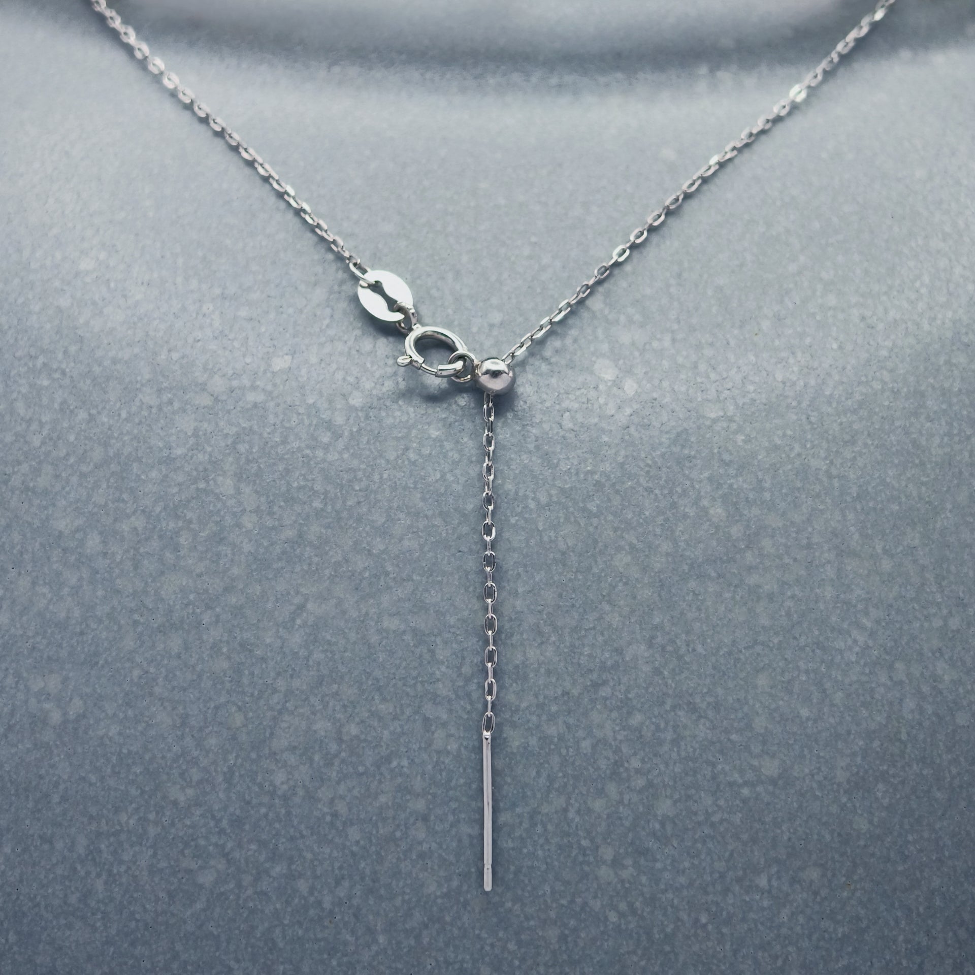 SOURIRE ARGENTÉ. Collier chaîne à perles rondes réglable - Argent