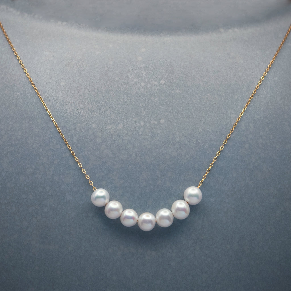 SOURIRE DORÉ. Round Pearl Chain Necklace - Gold