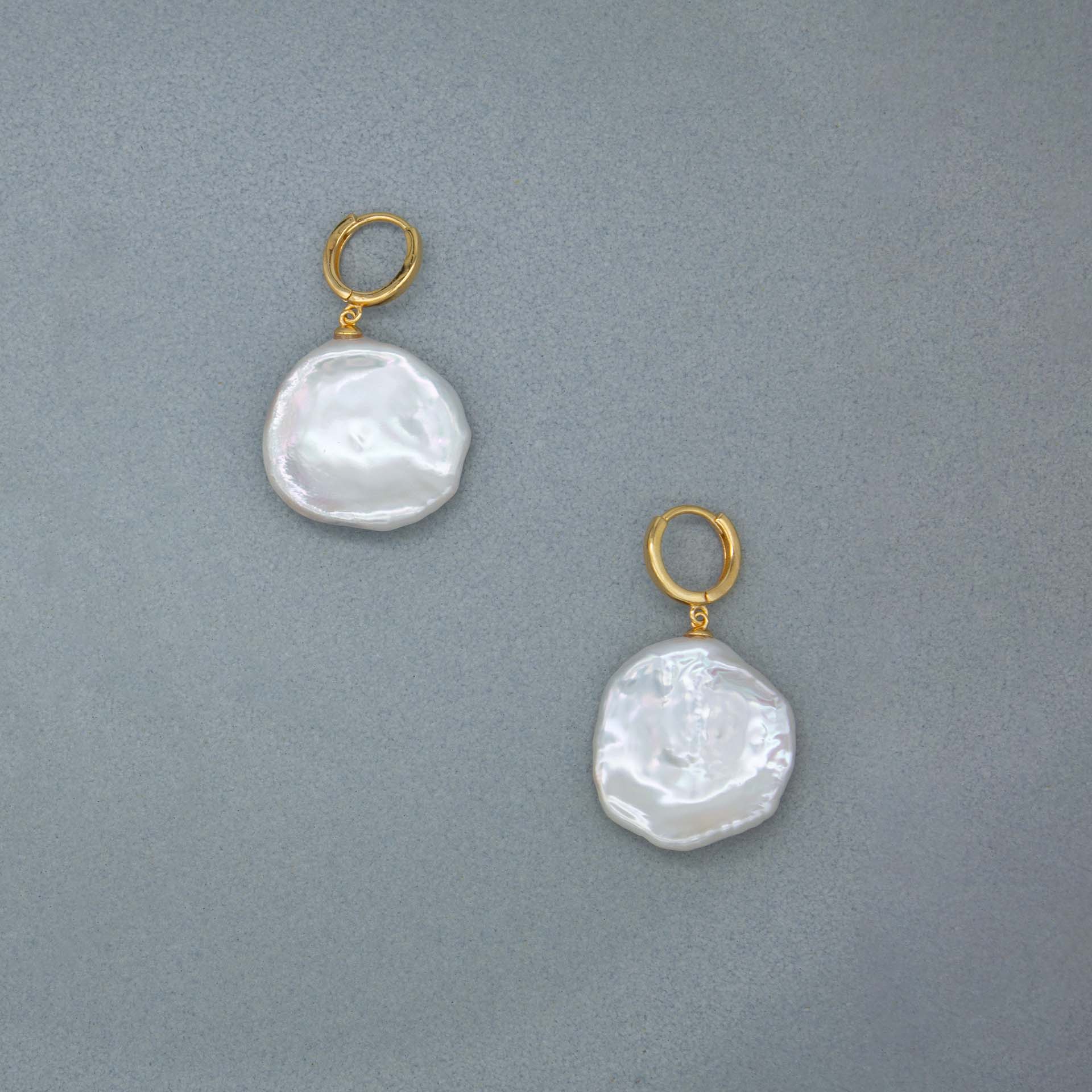 PÉTALES DORÉES - perlas barrocas 15mm - oro 18k