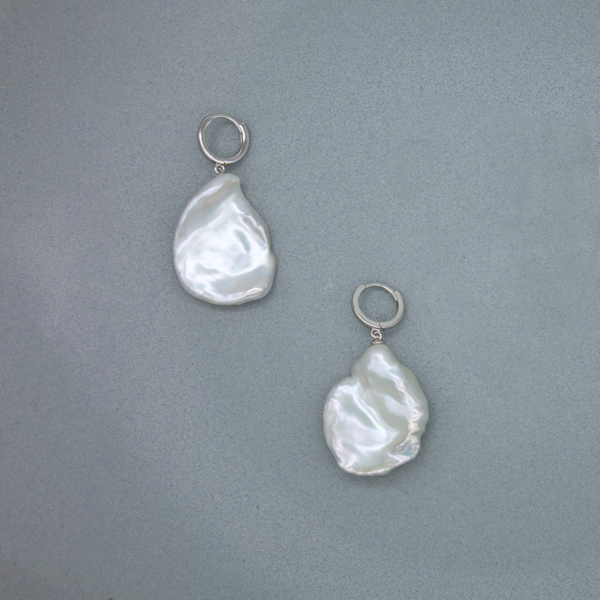PÉTALES ARGENTÉES - perlas barrocas 15mm - plata 925