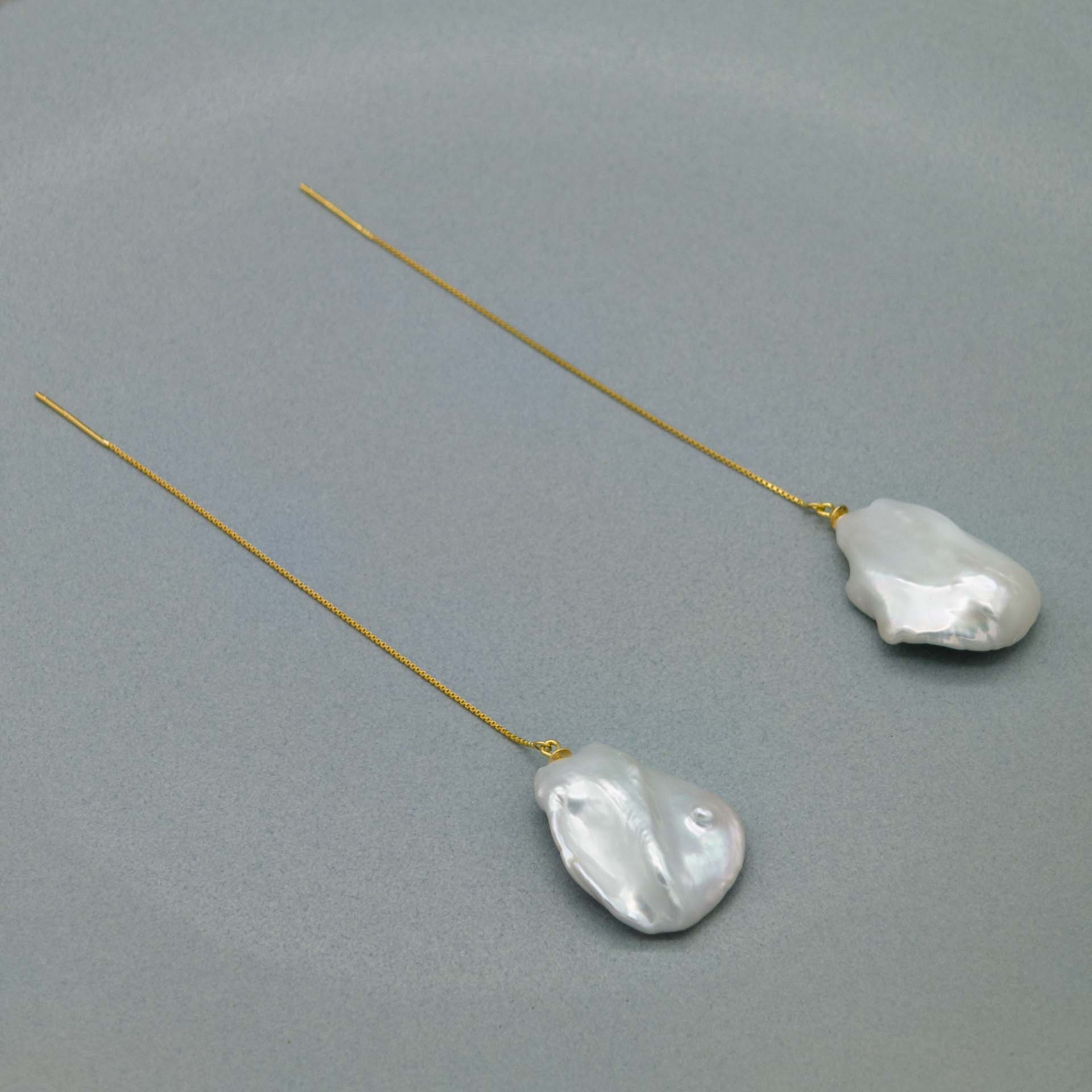 PAMPRES DORÉS - perlas barrocas 15mm - oro 18k