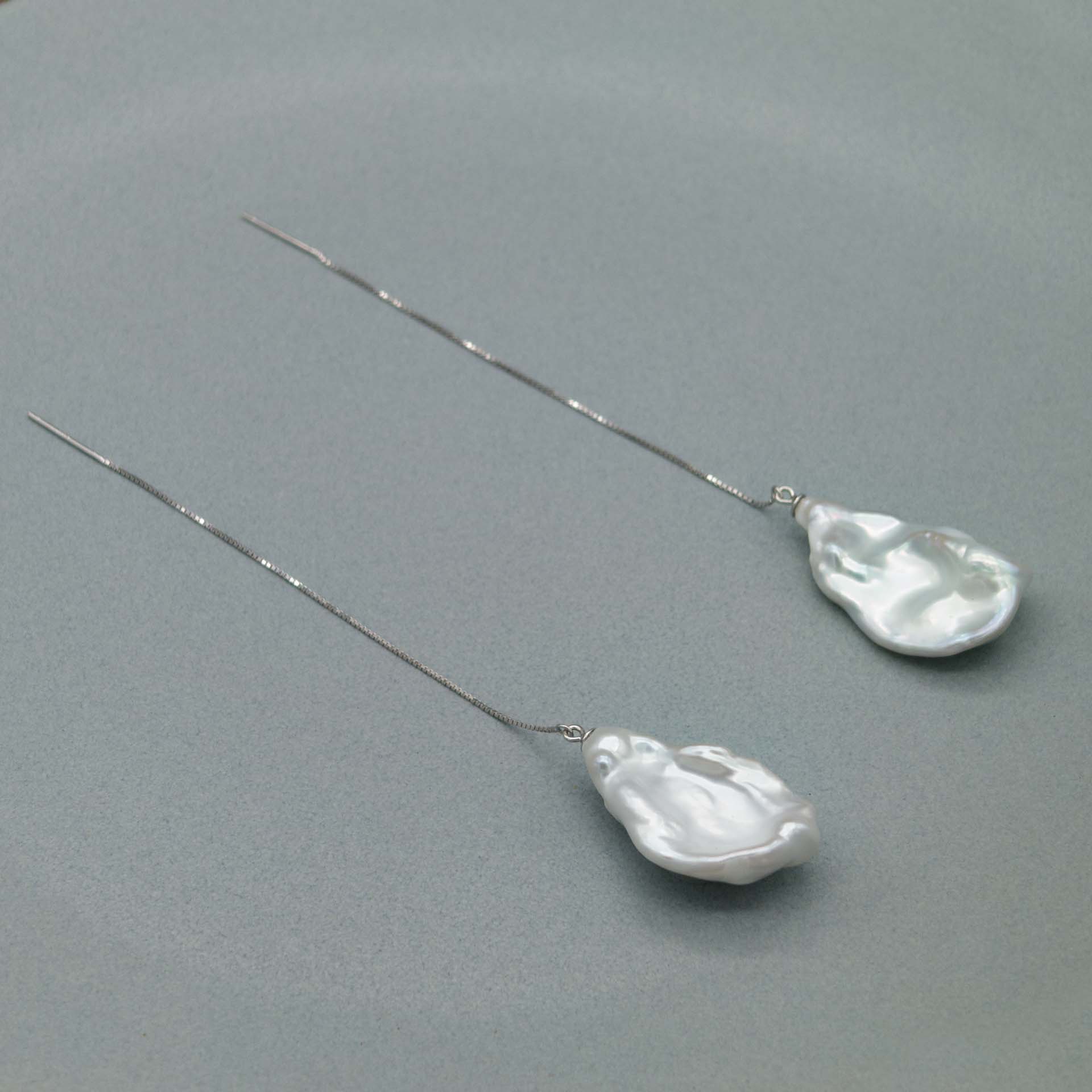 PAMPRES ARGENTÉS - perlas barrocas 15mm - plata 925