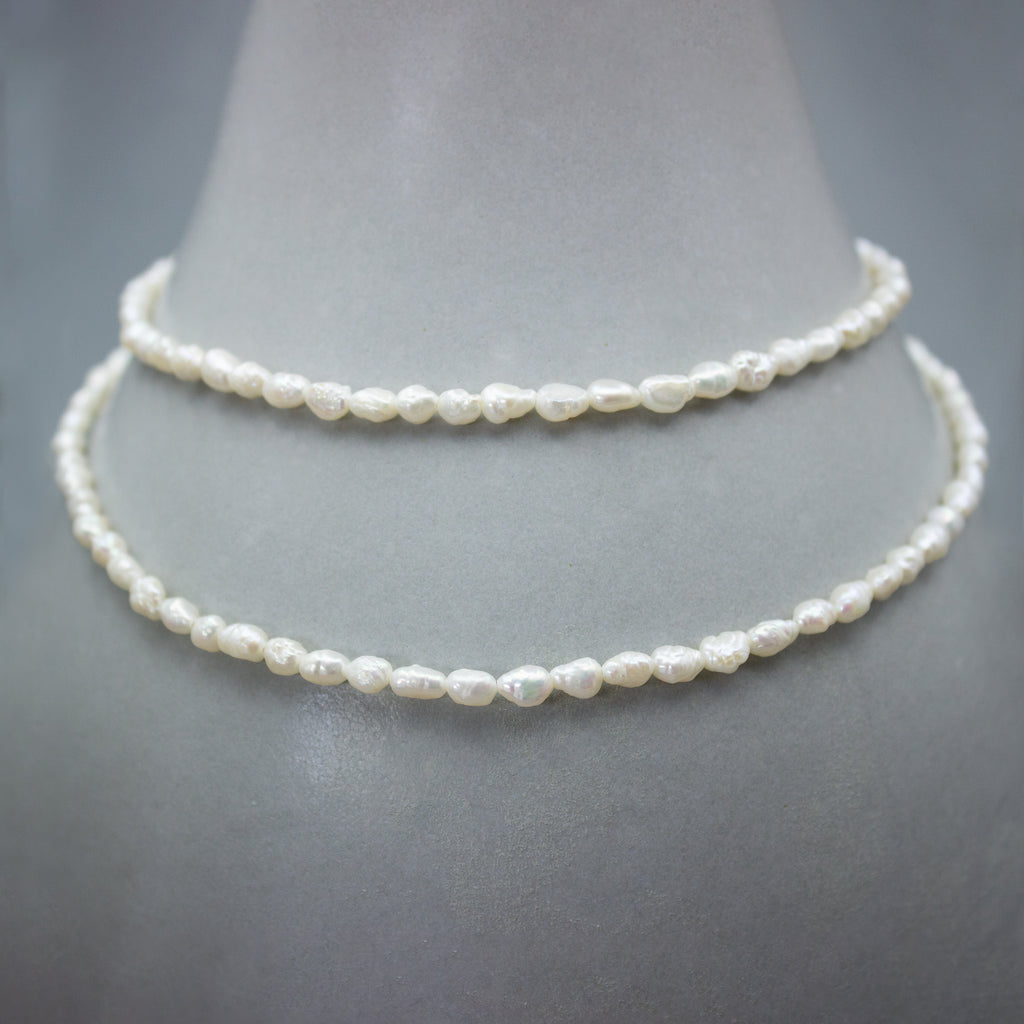 PÉPITES NACRÉES. Keshi Pearl Long Necklace 65cm - Gold
