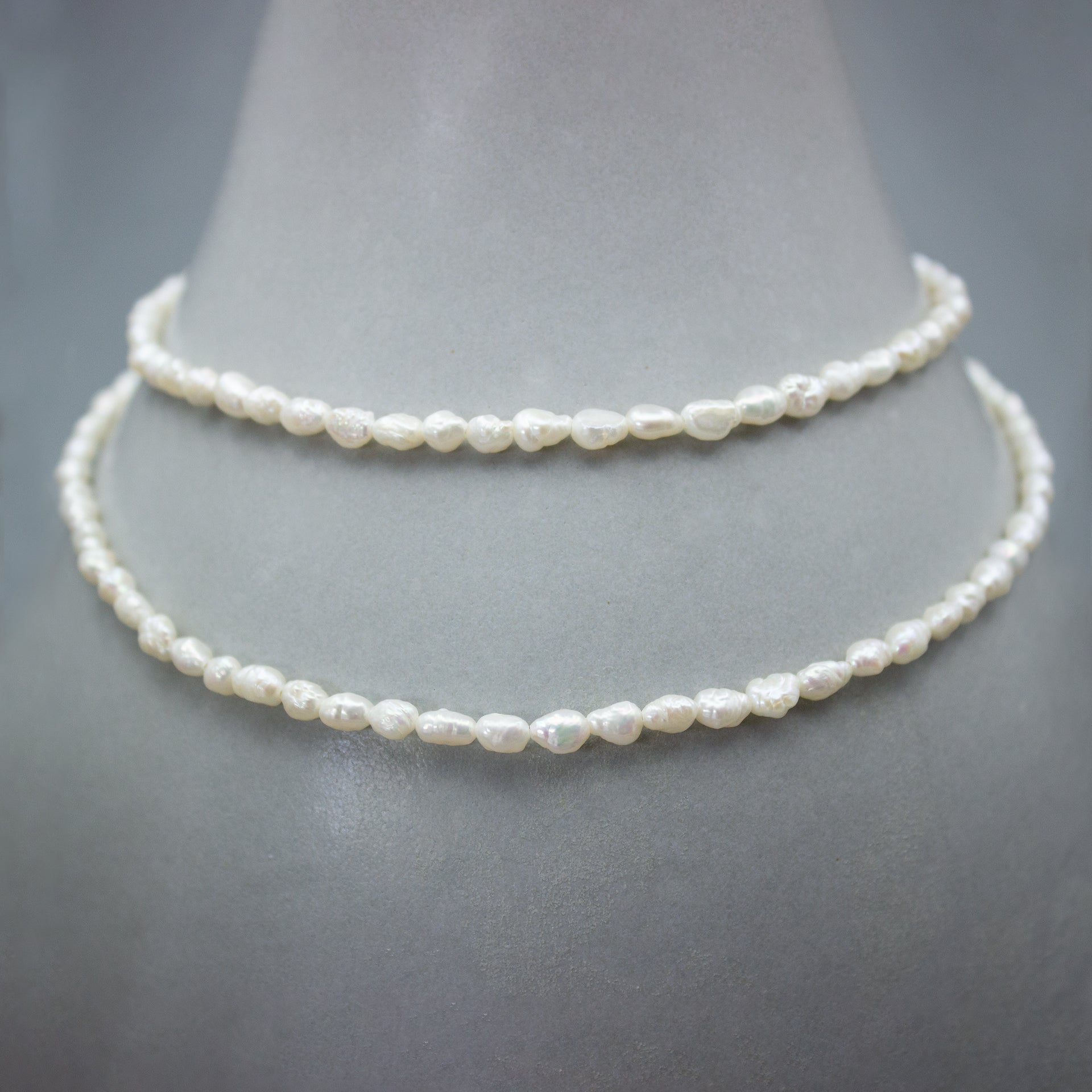 PÉPITES NACRÉES. Keshi Pearl Long Necklace 65cm - Gold