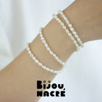 Vue alternative d'un collier long perles or avec perles naturelles 3-5mm