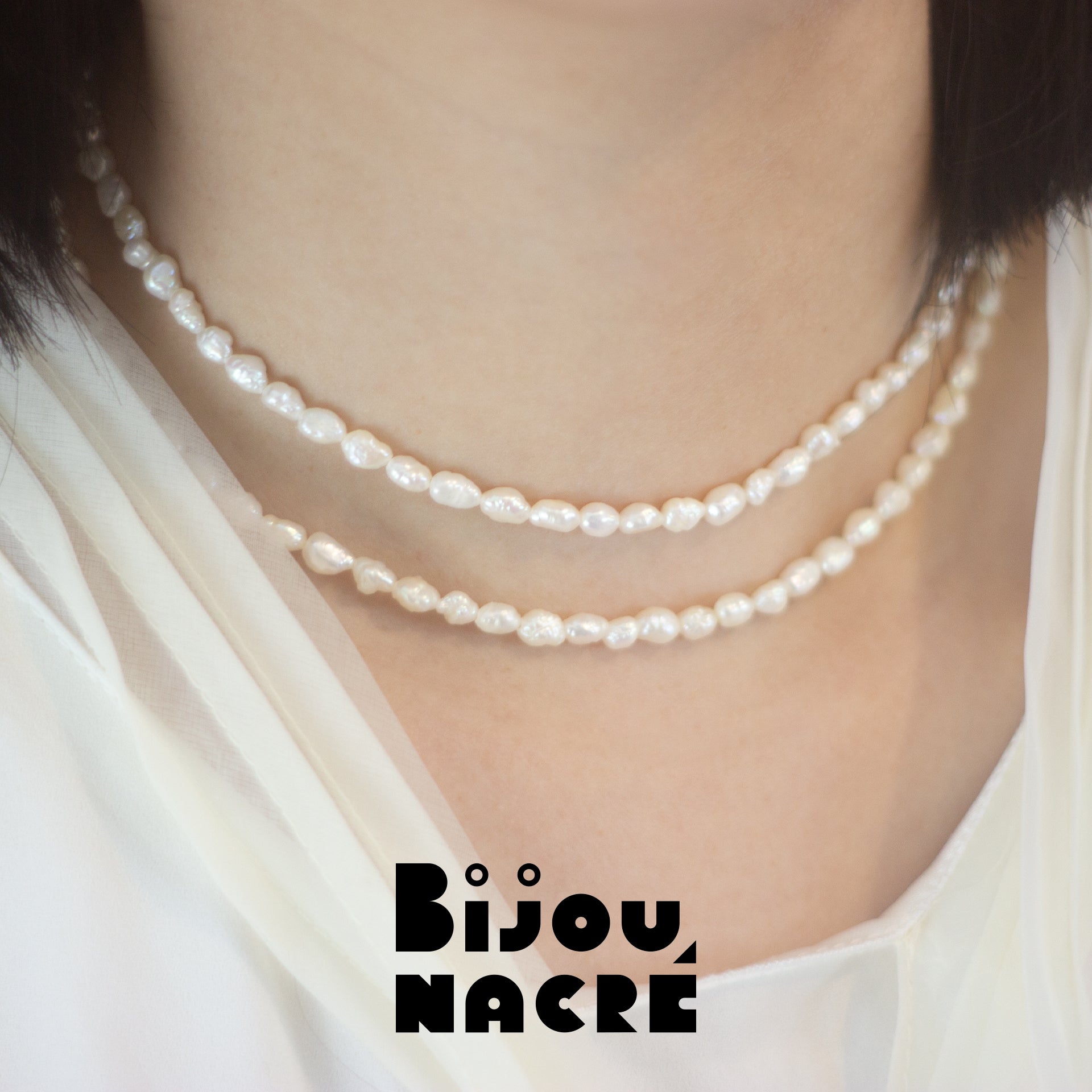 PÉPITES NACRÉES. Keshi Pearl Long Necklace 65cm - Gold