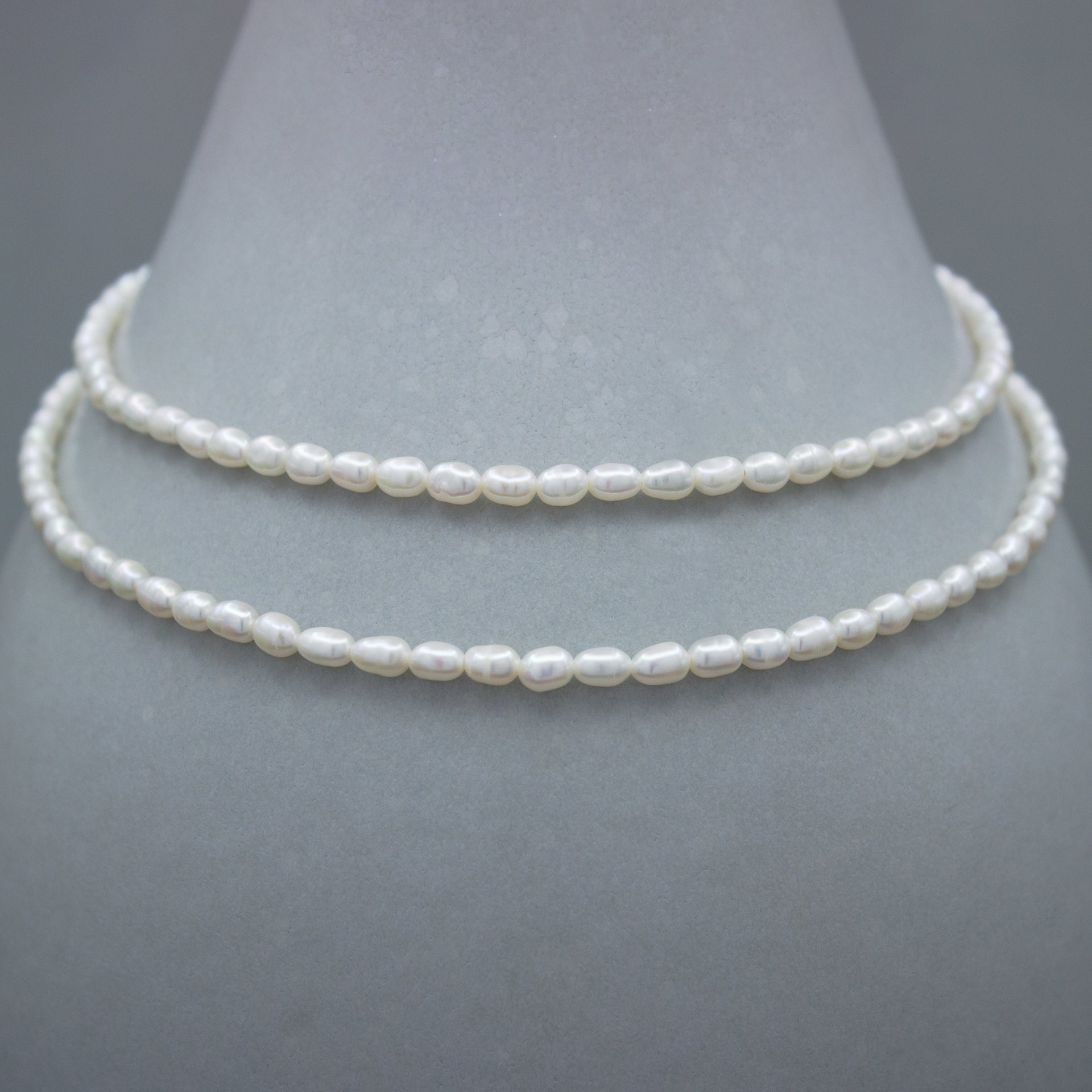 ONDE BAROQUE - Oval Baroque Pearl Long Necklace 3mm 925 Silver