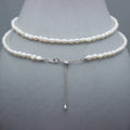 ONDES BAROQUES. Oval Pearl Long Necklace 65cm - Silver