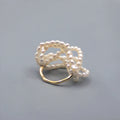 VOIE LACTÉE D'OR. Demi-Bague aux Perles Baroques- Plaqué Or