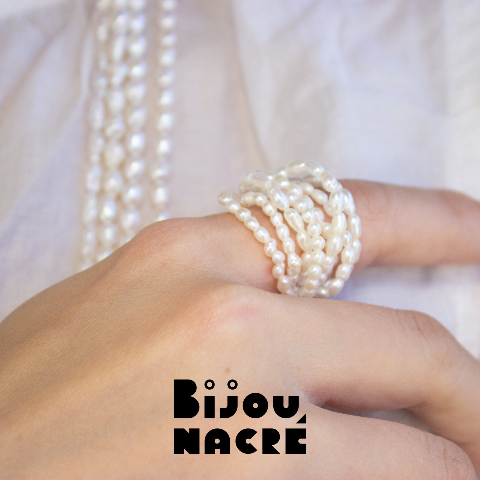 VOIE LACTÉE D'ARGENT. Rice Baroque Pearl Ring - Silver
