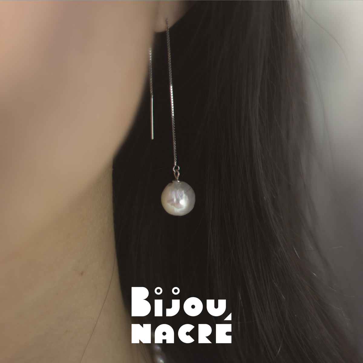 COMÈTES SÉLÉNÉES DORÉES - round baroque pearls 9mm - 925 silver Bijou Nacré