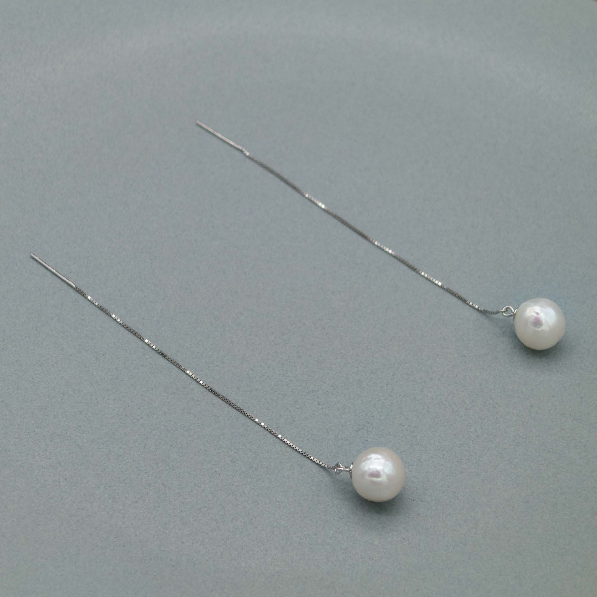 COMÈTES SÉLÉNÉES DORÉES - perlas barrocas redondas 9mm - plata 925