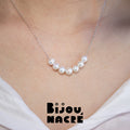 SOURIRE ARGENTÉ. Collier chaîne à perles rondes réglable - Argent